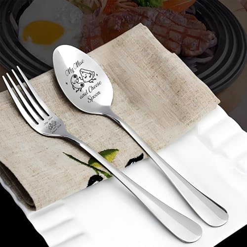 Stainless steel fork and spoon set in elegant gift packaging