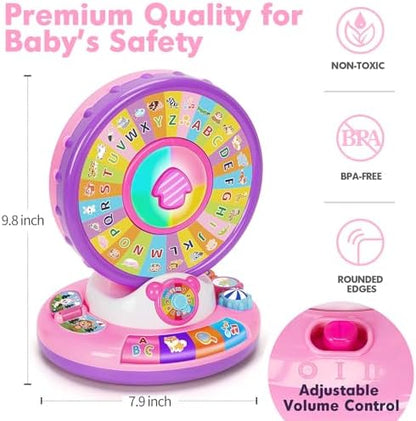 Lalalark portable activity board demonstrating fine motor skills play with integrated switches and interactive lights.
