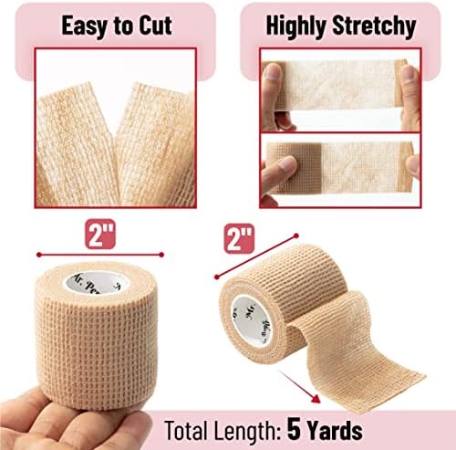 Elastic bandage wrap being applied securely around an ankle for sports support