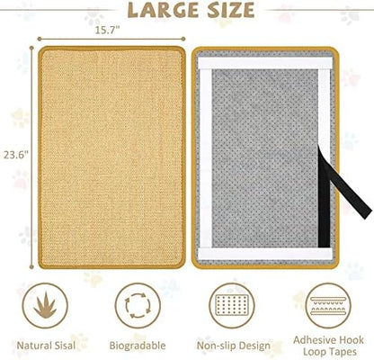 Graciadeco two pack cat scratching pads laid flat on living room floor