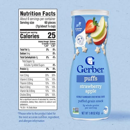 Gerber Stage 3 Puffs showing grain snack texture