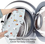 Little Grape Land nursing pillow showing removable machine washable cover