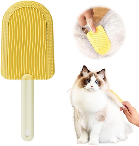 Shblomk Runsgo cat tongue comb front view yellow