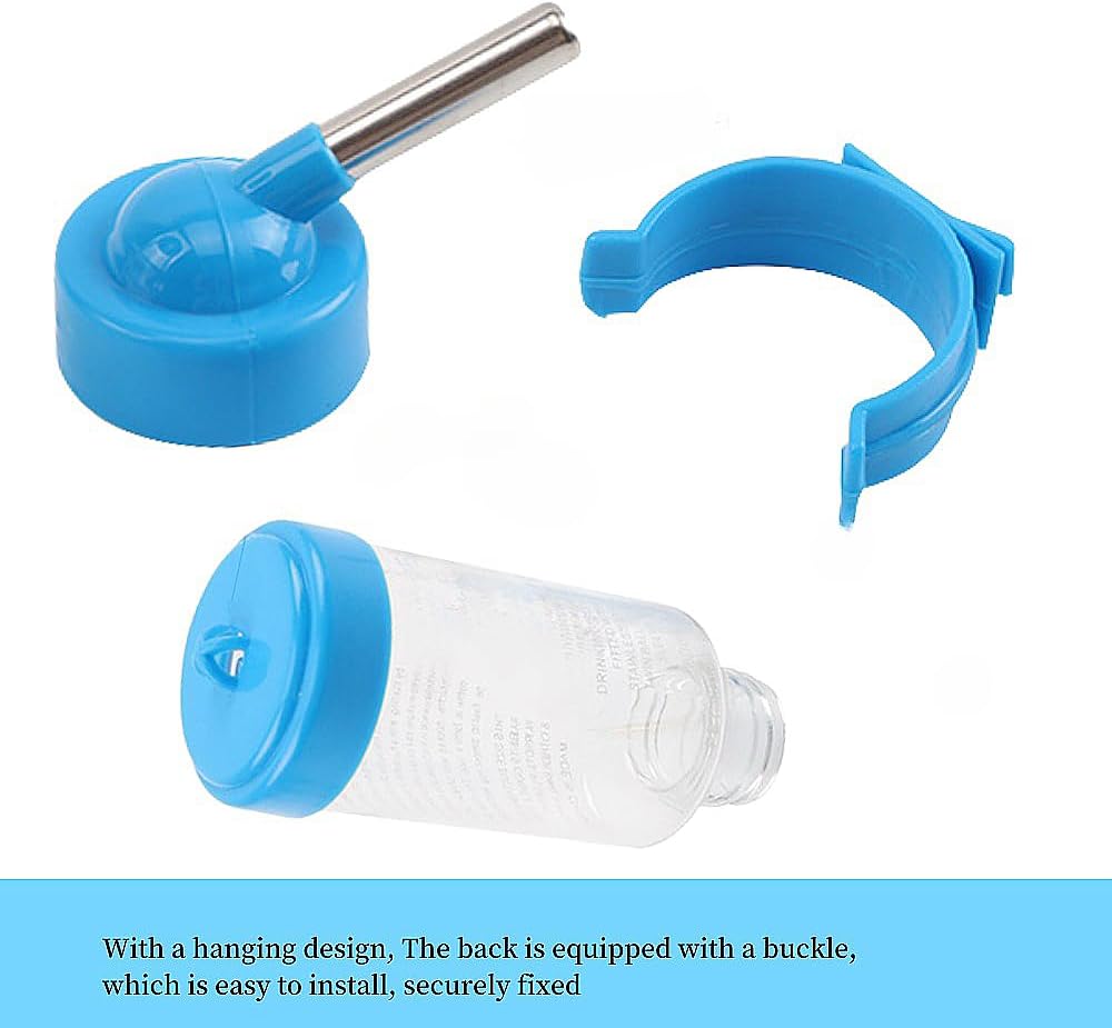 2 PCS Pet Cage Water Bottle No Drip Small Animal Water Bottle, Hanging Hamsters Water Bottle,for Rabbit, Guinea Pig, Hedgehog, Squirrel, Hamster,Random Color - Image 3