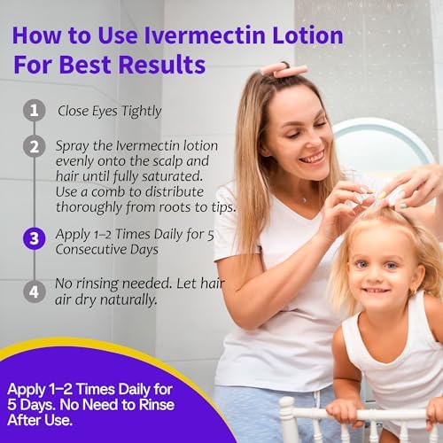 Shunniub Ivermectin 0.5 percent lice treatment application instructions label