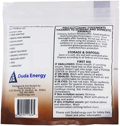 High purity white granular crystals of Duda Energy photo grade sodium metabisulfite compound.