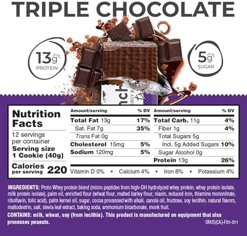 Power Crunch Protein Wafer Bars, High Protein Snacks with Delicious Taste, Triple Chocolate, 1.4 Ounce (12 Count) - Image 4
