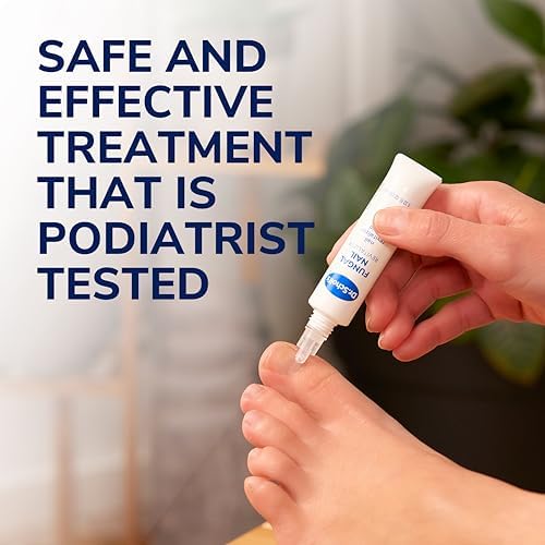 Close up of Dr. Scholl's Fungal Nail Revitalizer 10ml bottle highlighting visible results in 2 days.