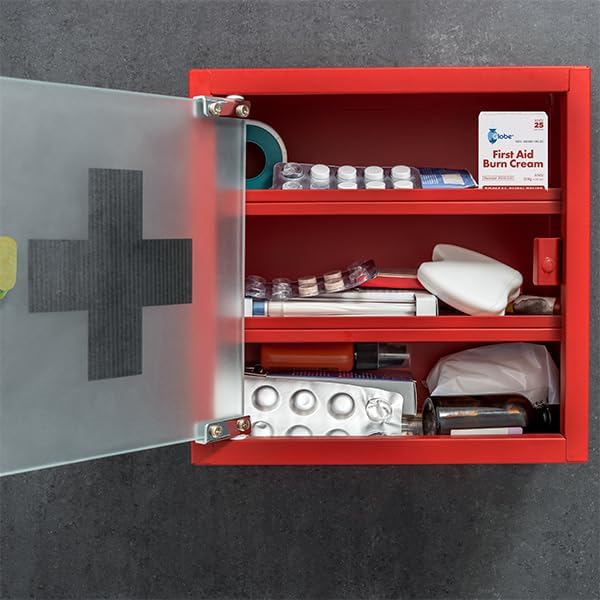 Globe First Aid Burn Cream packaging showing usage for minor cuts and scrapes