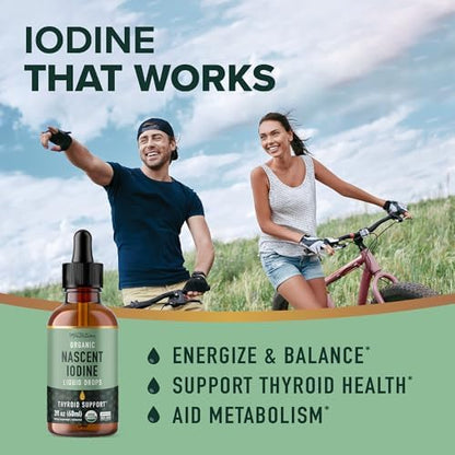 Close up label details of SMNutrition USDA Certified Organic iodine supplement