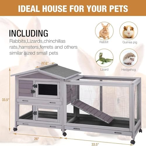Gutinneen rabbit hutch showing pull out cleaning trays