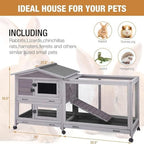 Gutinneen rabbit hutch showing pull out cleaning trays