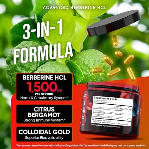 Joyli Berberine 176 Capsules Supplement Facts Label