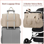 Bagsmart Yorige diaper tote bag side view with wipe pockets