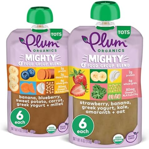 Back view of Plum Organics Mighty 4 nutritional information