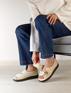 Silverts black adaptive footwear for women showing the cushioned memory foam insole.