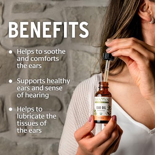 Banyan Botanicals organic ear drops packaging showing USDA certification