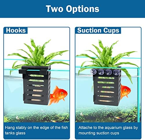 Aquarium planter showing the installation of hanging hooks on the glass rim.