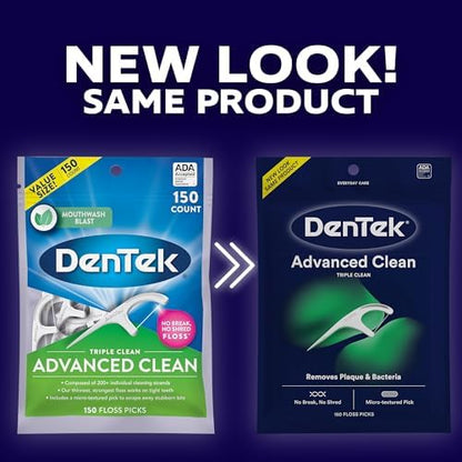DenTek dental flosser sticks showing the ultra strong multi strand floss head