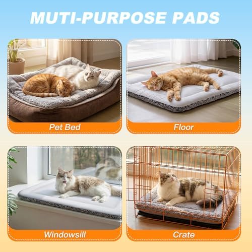 Cat Cooling Mat, Self Warming Cat Bed, Reversible Warm & Cooling Cat Bed, Winter Warm Cat Pad & Summer Cooling Cat Mat for Kittens & Small Dogs, Perfect for Crates, Beds & Sofas, Gray, 18" x 24" - Image 7