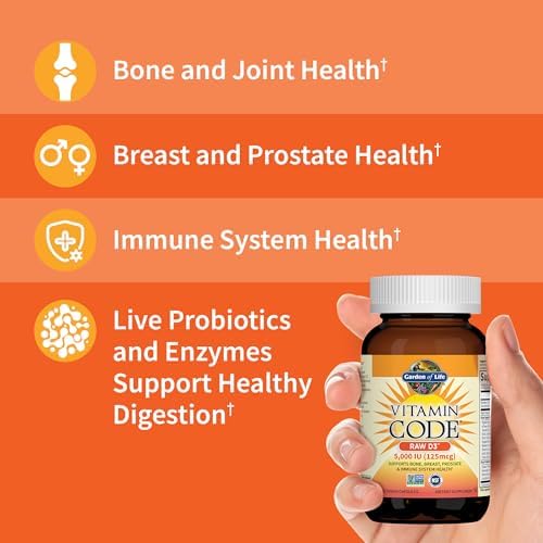 Garden of Life D3 capsules with chlorella probiotics whole food plant-based daily supplement