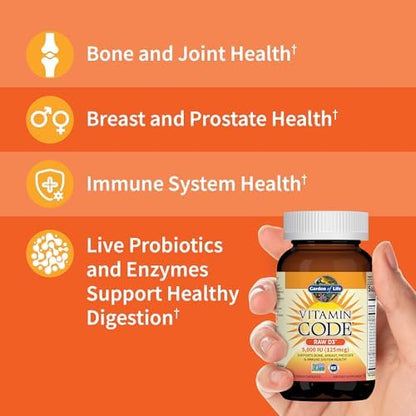 Garden of Life Vitamin D Code Raw D3 with chlorella probiotics and whole food ingredients
