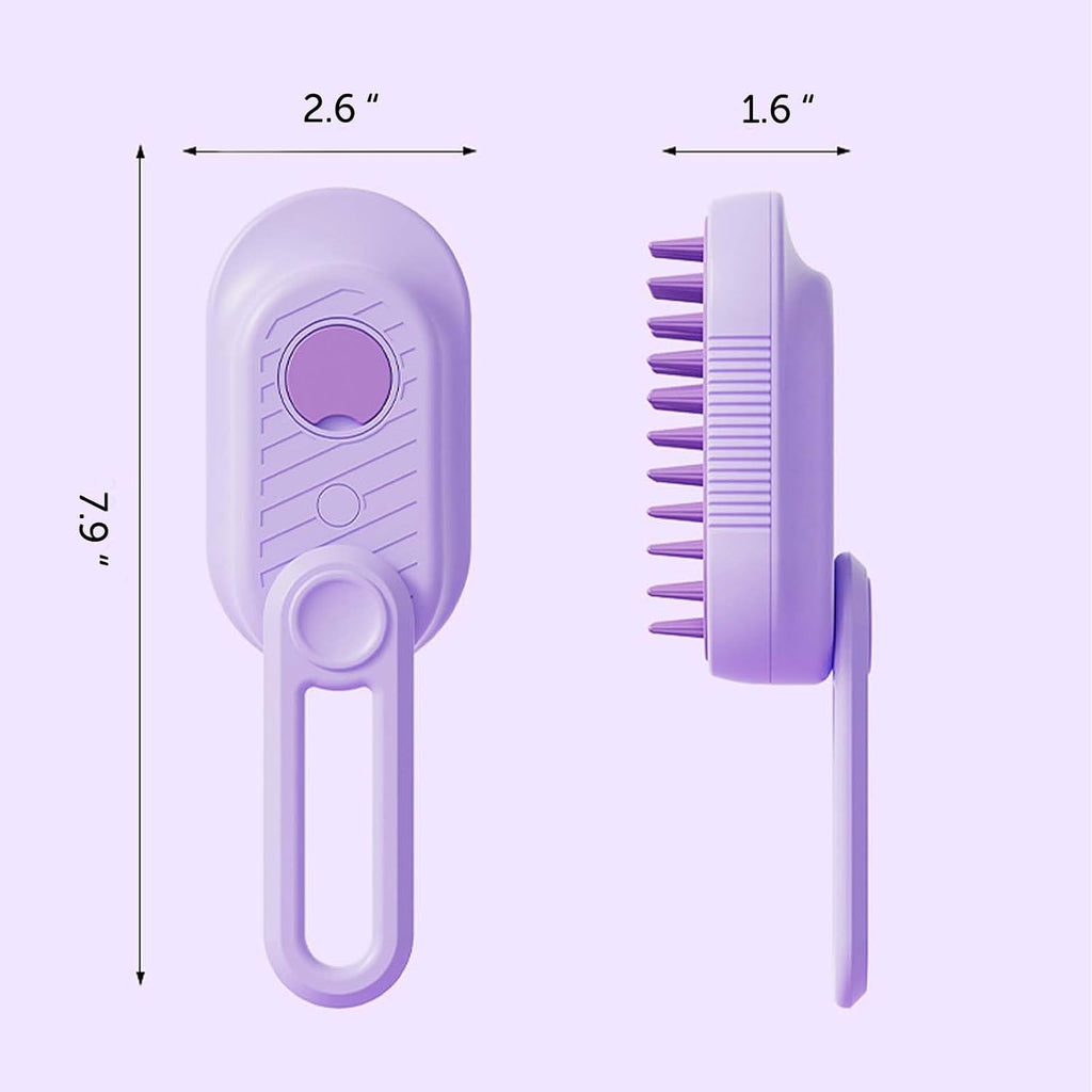 Purple GooCare steam brush for shedding cats and dogs