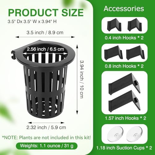 Borlech aquarium accessories kit displaying multiple sizes of hanging hooks and suction cups.