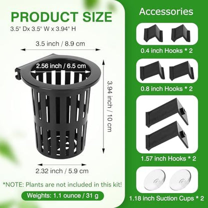 Borlech aquarium accessories kit displaying multiple sizes of hanging hooks and suction cups.