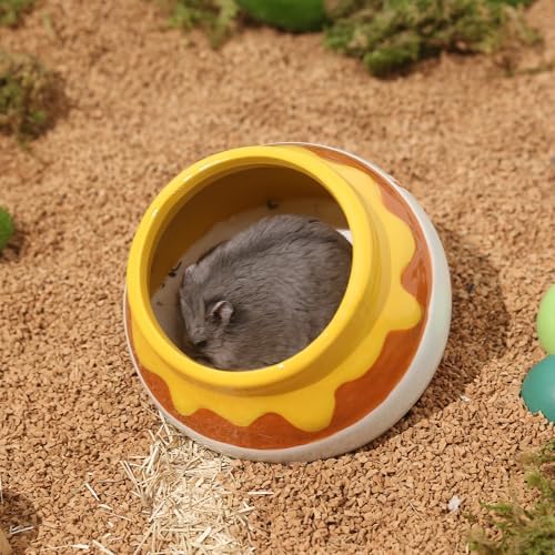 Hamster Sand Bath Container Small Animals Shower and Digging Bathroom Toilet, Ceramics Honey Pot Bathtub for Dwarf Hamster, Syrian Hamster, Gerbils, Hedgehogs, Mice, Rats, Lemming - Image 7