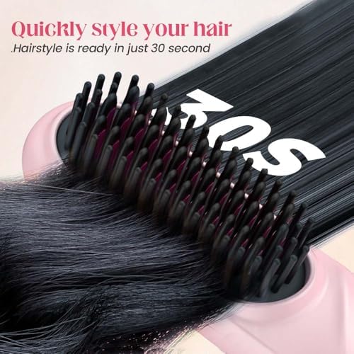 MAG+ mini hair straightener brush showing USB charging port
