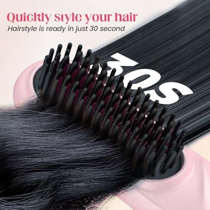 MAG+ mini hair straightener brush showing USB charging port