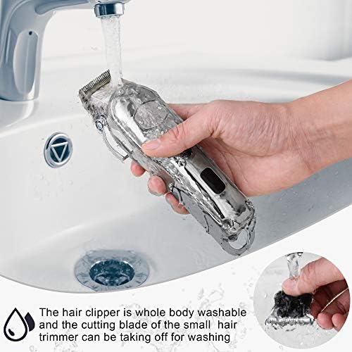 Hatteker waterproof hair clipper being rinsed under running tap water