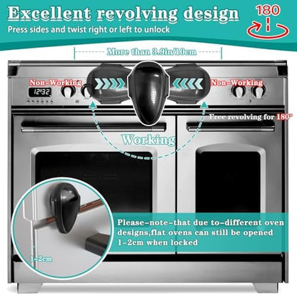 Close up of Crosize heat resistant oven child lock mechanism