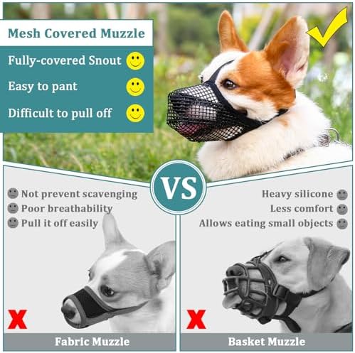 Mayerzon dog muzzle folded compactly to showcase its lightweight and portable design.
