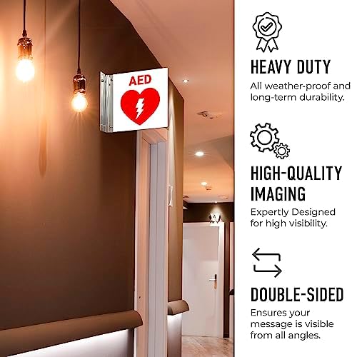 USA made emergency defibrillator sign for medical clinics