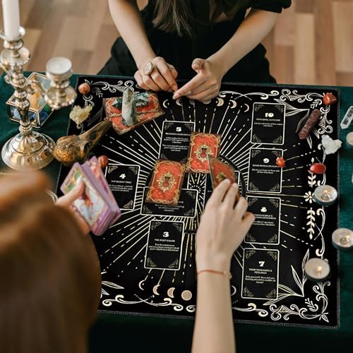 Close up of Celtic cross and moon motifs on Knana mat