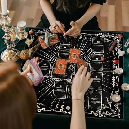 Close up of Celtic cross and moon motifs on Knana mat