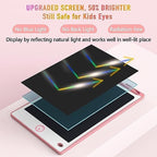 Colorful writing tablet screen showing rainbow lines