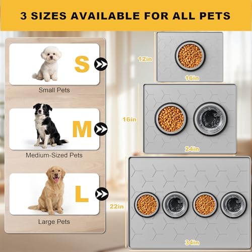 Flexible silicone Pieviev pet food mat rolled up