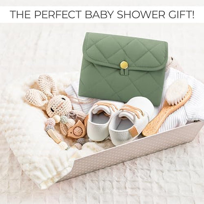 Zicoto hygienic sage green travel mat for baby diaper changes