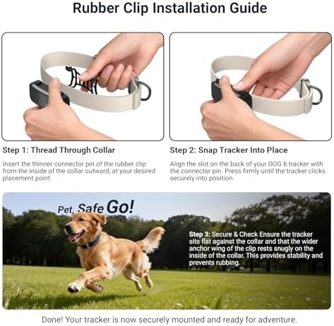 Merom durable rubber collar clip showing its flexible and stretchable ergonomic design.