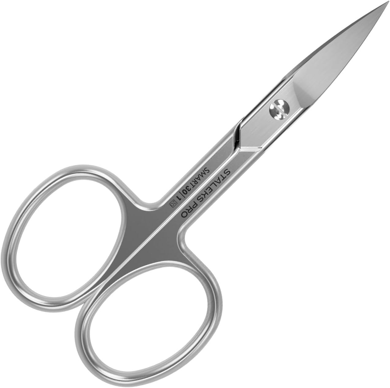 Staleks Pro Smart 30 Type 1 professional nail scissors front view showcasing curved blades