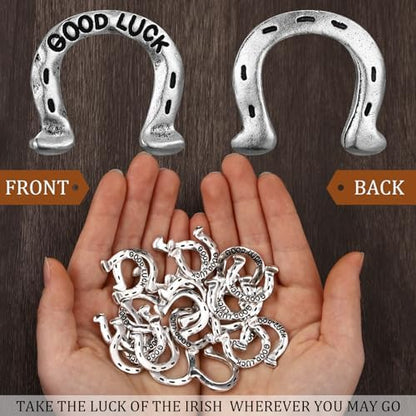 RoundFunny pewter good luck coins reverse view showing good luck text engraving