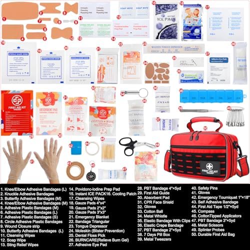 Vriexsd medical kit interior showing labeled compartments and supplies