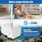 Novique USB small pump with the front cover detached revealing the built in high density sponge filtration system.