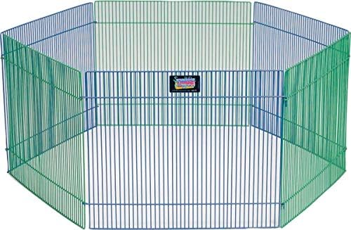 MidWest Homes for Pets Small Animal Pet Playpen/Exercise Pen, Blue and Green,1 Count (Pack of 1), Small Animal Playpen. - Image 2