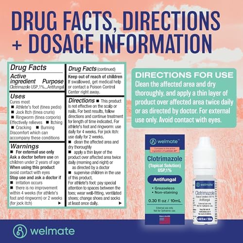 WELMATE maximum strength 1 percent clotrimazole topical liquid for jock itch and ringworm