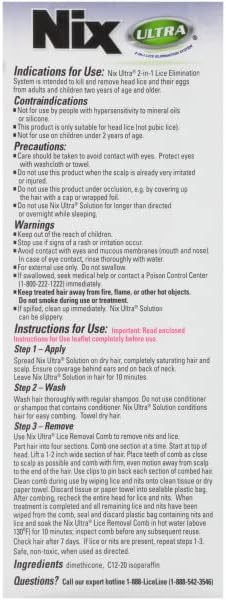 Nix Ultra 2-In-1 Lice Treatment demonstrating the non-toxic suffocation formula.