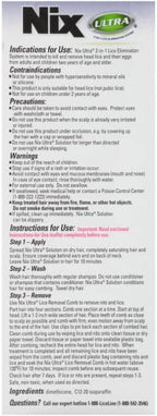Nix Ultra 2-In-1 Lice Treatment demonstrating the non-toxic suffocation formula.